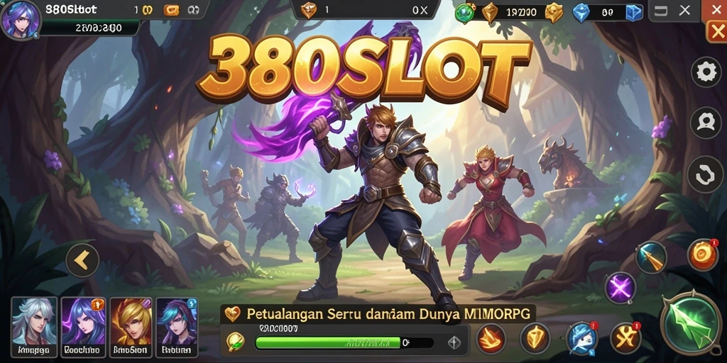 Tampilan gameplay dinamis dalam dunia MMORPG 380SLOT.