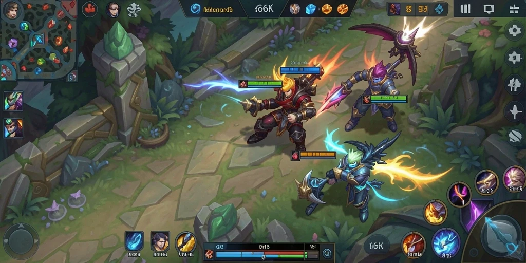 Screenshot gameplay menggambarkan aksi seru dalam 66K.