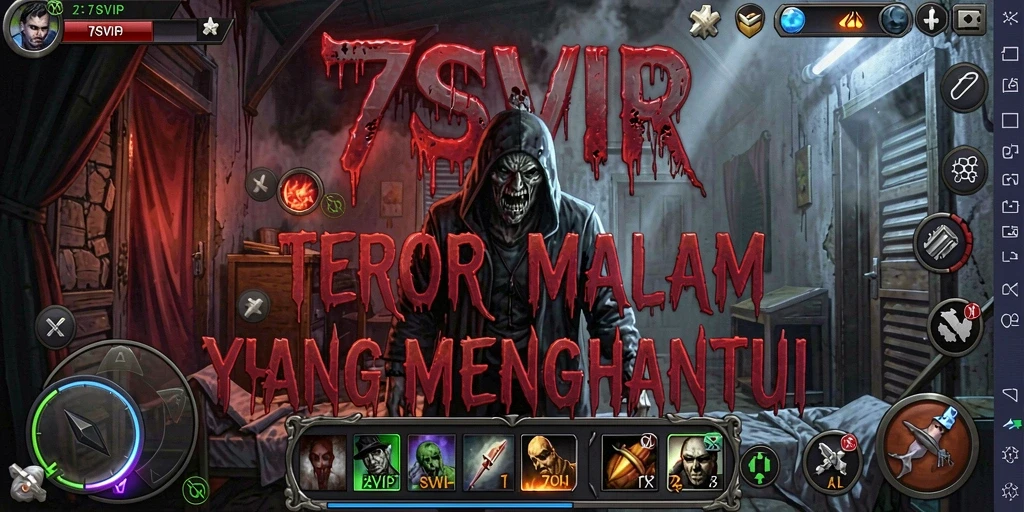 Tampilan gameplay menakutkan dalam 7SVIP, penuh kengerian dan ketegangan.