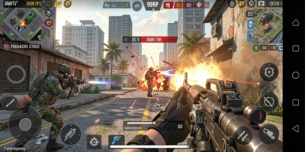 Tampilan aksi seru dalam game TPS 99RP.
