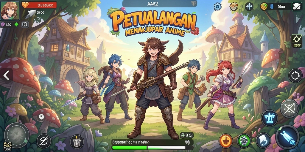 Tampilan gameplay AA62 yang menarik dan penuh aksi dari dunia Anime.