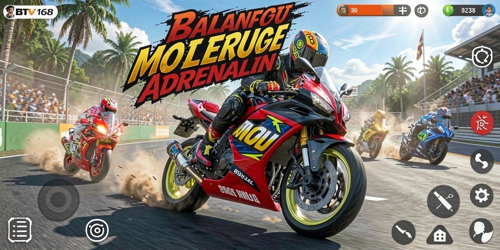 Gameplay balapan motor yang mendebarkan dan grafis menakjubkan.