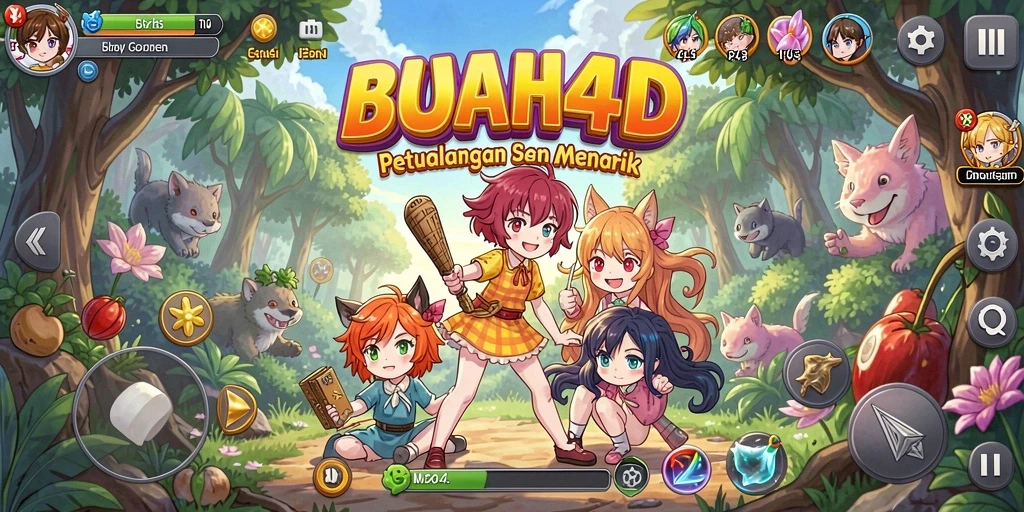 Tampilan gameplay BUAH4D yang penuh warna dan menarik.