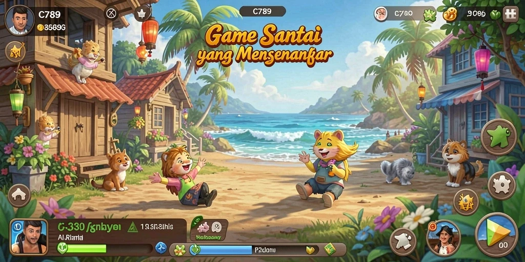Screenshot gameplay C789 menunjukkan aksi seru dan santai.