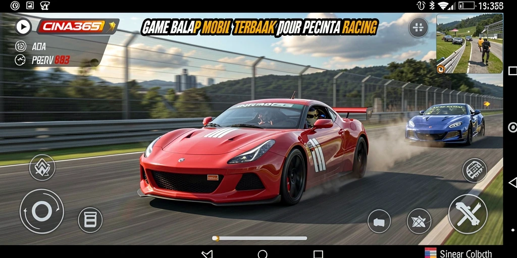 Tampilan gameplay CINA365 yang mendebarkan dalam balapan mobil.