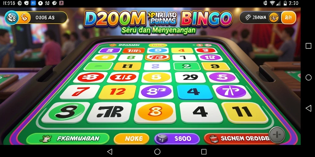 Tampilan gameplay seru dalam aplikasi Bingo D200M.
