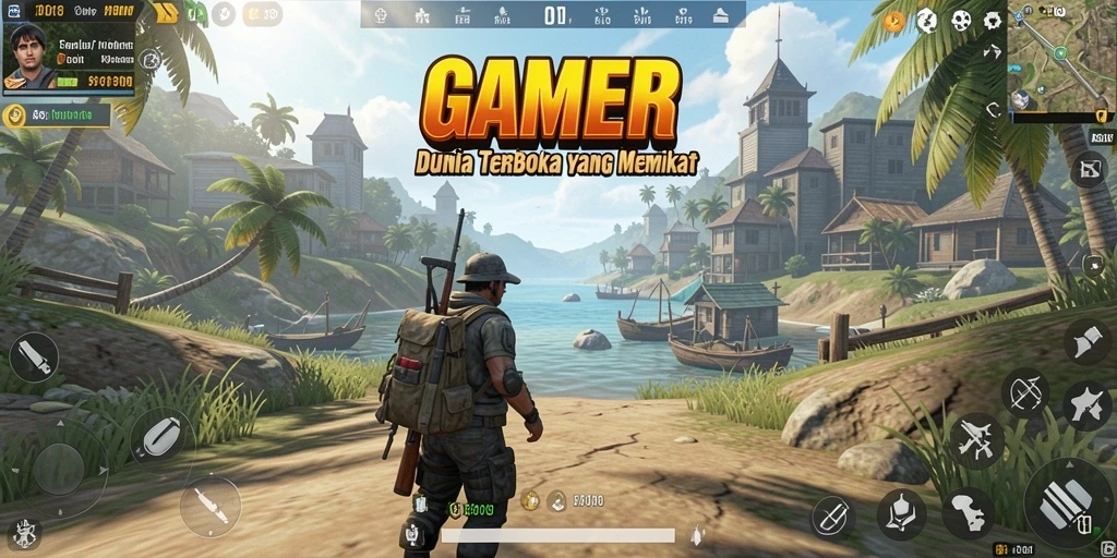 Screenshot GAMERP menampilkan aksi seru dalam dunia terbuka.