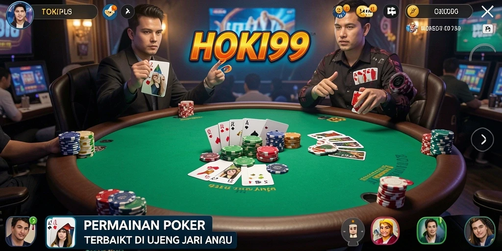 Tangkapan layar gameplay HOKI99 menunjukkan suasana seru permainan Poker.