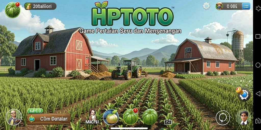 Tangkapan layar gameplay HPTOTO menampilkan aktivitas bertani yang seru.