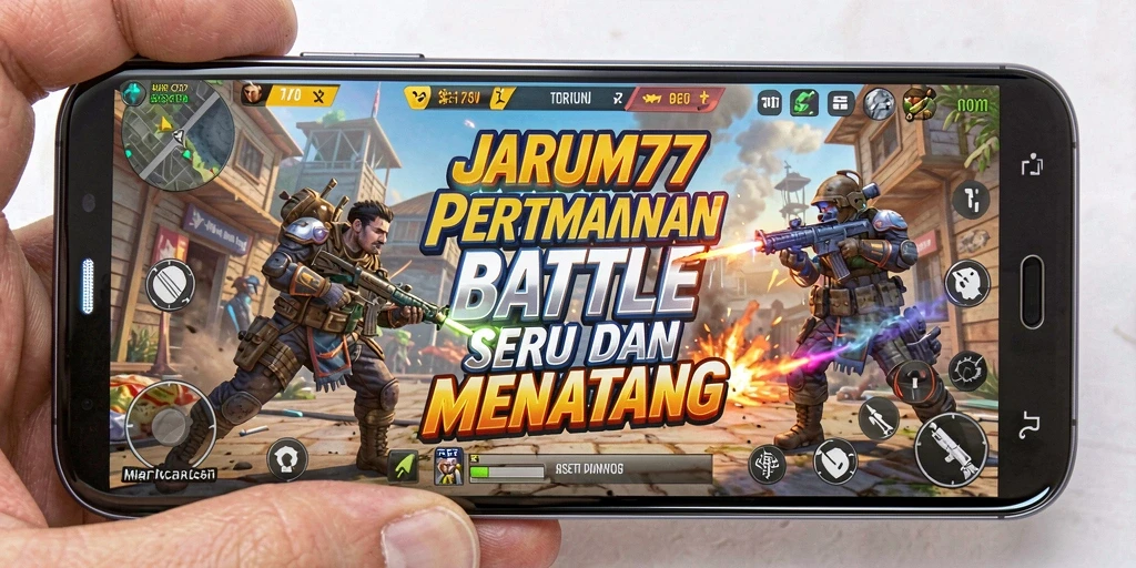 Gameplay seru dan mendebarkan dalam JARUM77 Battle Royale.