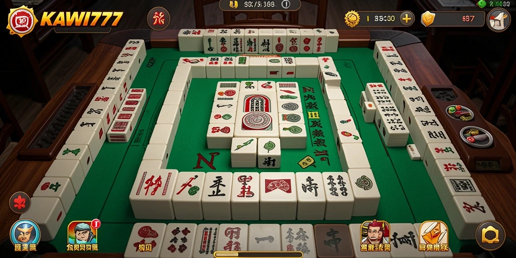 Tampilan gameplay KAWI777 dengan aksi seru Mahjong.