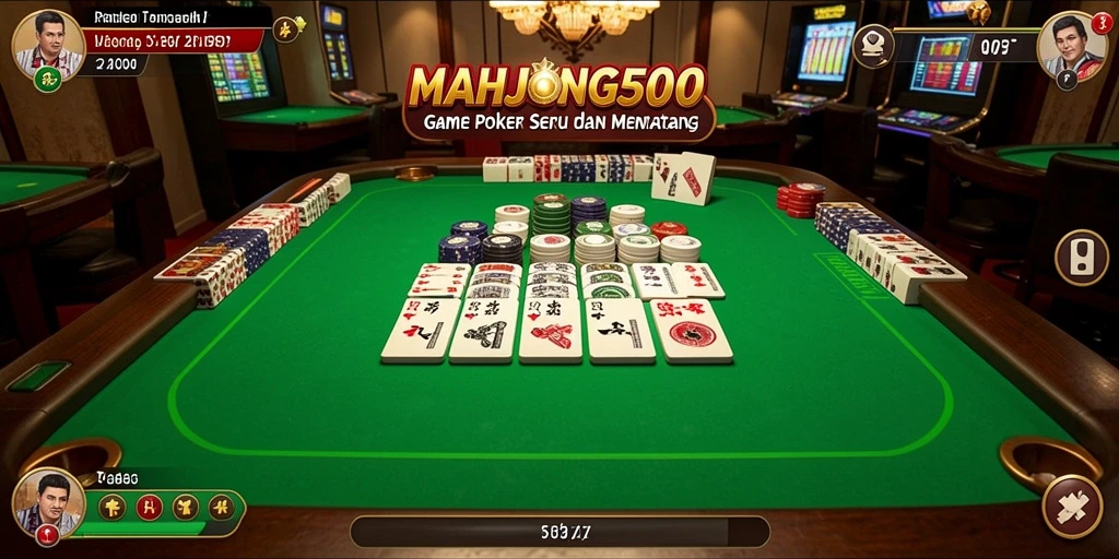 Screenshot gameplay seru dari MAHJONG500 yang menunjukkan momen poker terbaik.