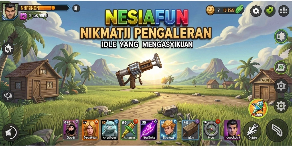 Gameplay NESIAFUN menampilkan manajemen sumber daya yang seru.