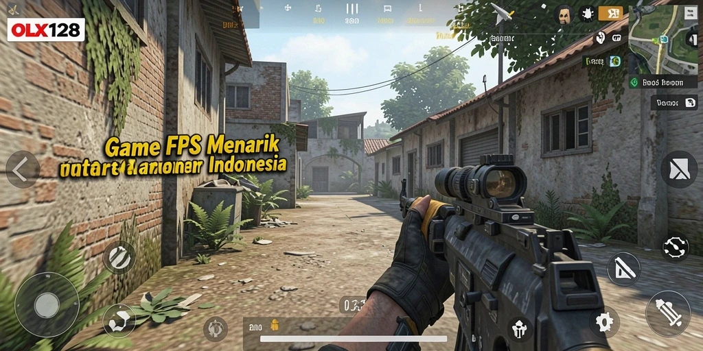 Tangkapan layar gameplay dari OLX128 menampilkan aksi tembak-menembak yang intens.