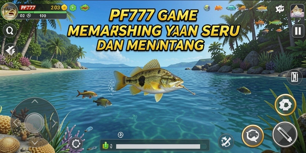 Screenshot game PF777 menampilkan aksi seru saat memancing.