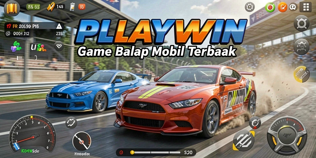 Tampilan mendebarkan dari gameplay balap di PLAYWIN.