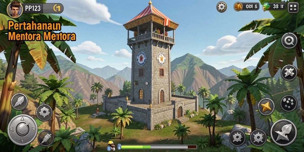 Gameplay menara pertahanan yang menarik dan menantang.
