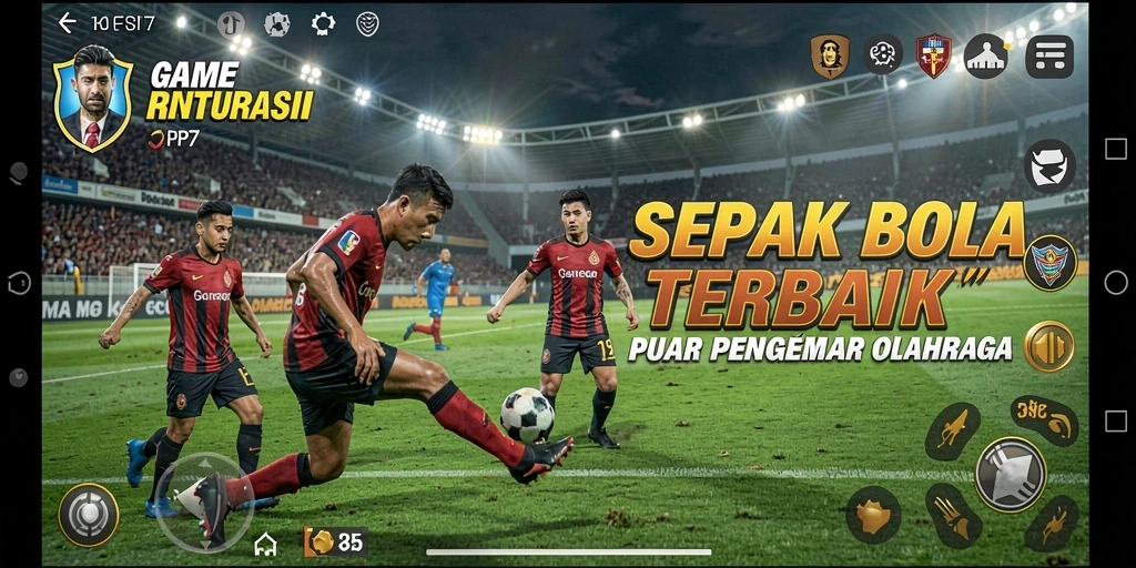 Tampilan menarik dari gameplay PP7 yang penuh aksi sepak bola.