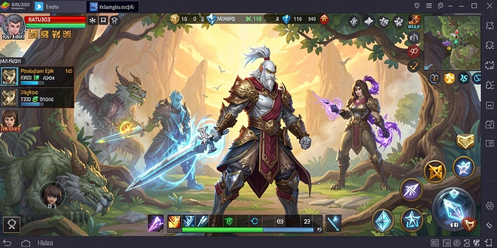 Screenshot gameplay RATU303 menampilkan aksi pertempuran yang mendebarkan.