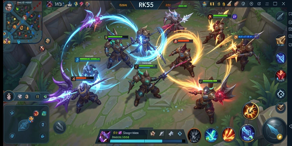 Tampilan gameplay seru di RK55 dengan pertarungan strategi.