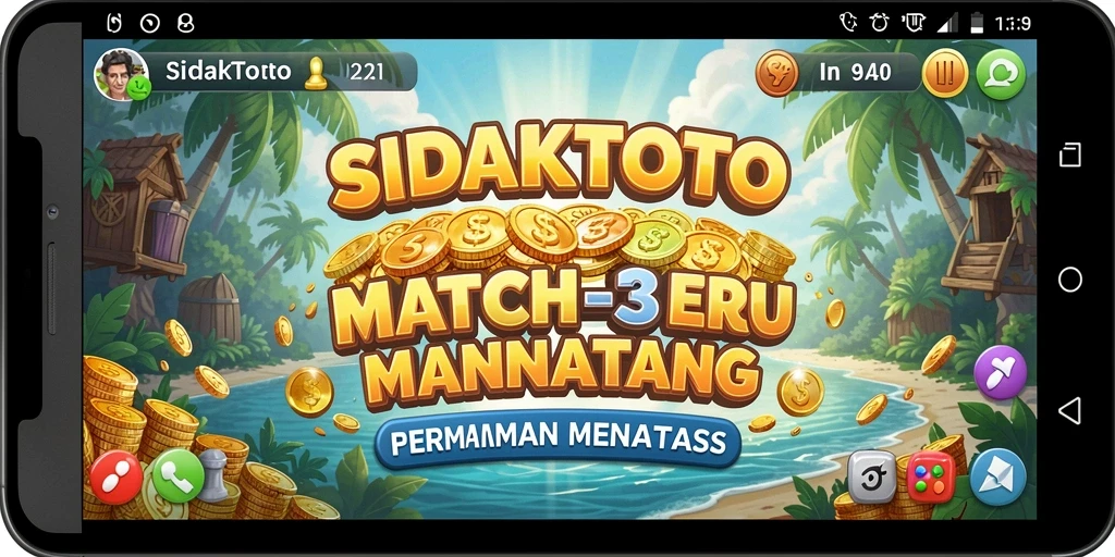 Tampilan gameplay Match-3 yang memikat di SIDAKTOTO.
