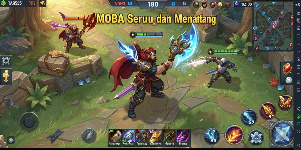 Screenshot gameplay TAR555 dengan pertarungan tim yang intens.