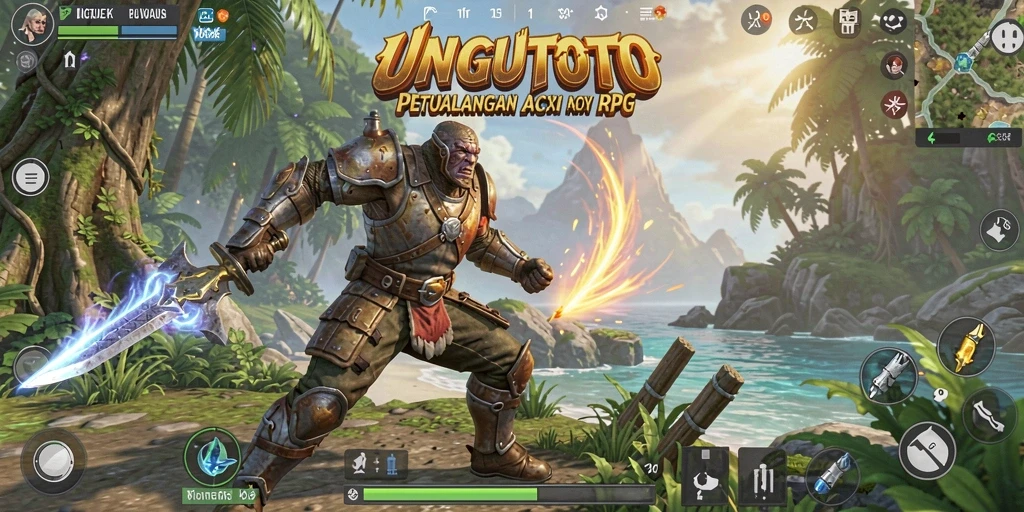 Screenshot dari gameplay ARPG UNGUTOTO yang penuh aksi.