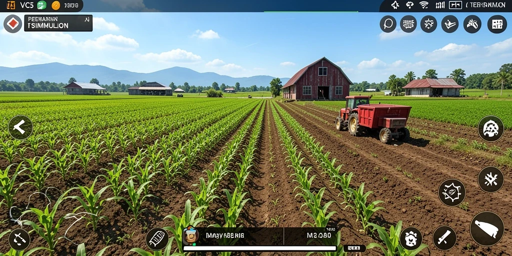 Tampilan menarik dari gameplay pertanian di VC5.